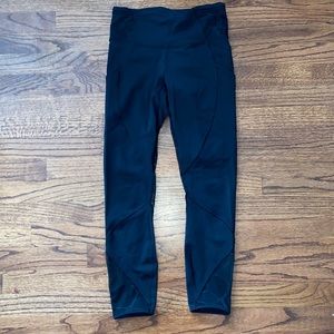 Lululemon Black Full Length Detailed Mesh Back Wrap Around - 4